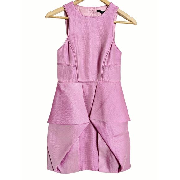 Tibi Simona Sleeveless Pink Origami Layered Cut Out Cocktail Mini Dress Size 0 - Picture 2 of 9